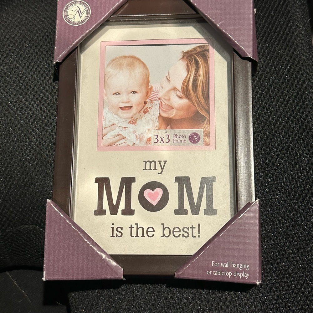 Elegant Brown Picture Frame with Triangular Accents